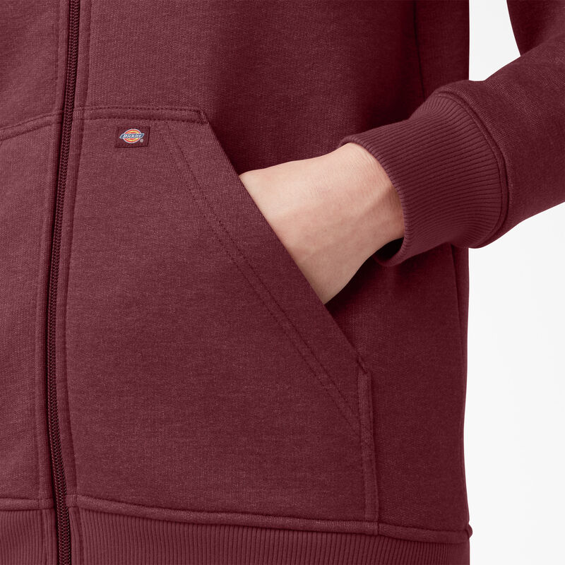 Dickies Heavyweight Full-Zip Fleece Hoodie Burgundy Heather ID-4eZJDLDQ