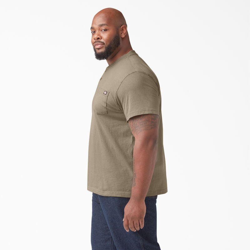 Dickies Heavyweight Short Sleeve Henley T-Shirt Desert Sand ID-4fkQhTsC