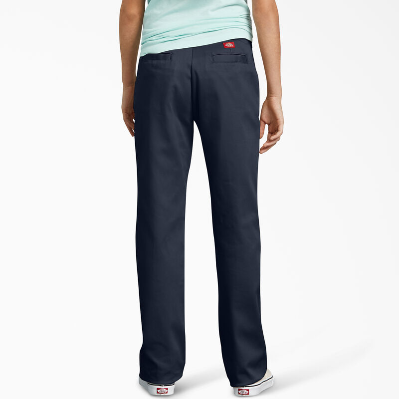 Dickies Girls' Slim Fit Pants, 4-20 Dark Navy ID-4qkbrZ0F