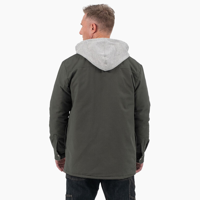 Dickies Duck Hooded Shirt Jacket Olive Green ID-4wtfuJgH