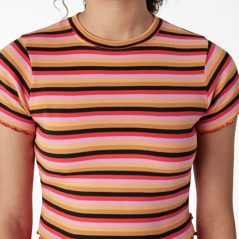 Dickies Striped Cropped Baby T-Shirt Orange Explorer Stripe ID-53YXYqQl