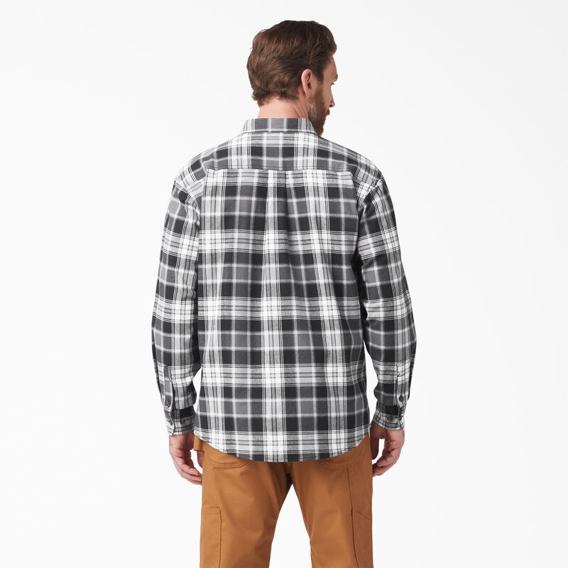 Dickies FLEX Long Sleeve Flannel Shirt Charcoal/Black Plaid ID-5FH1XKv9