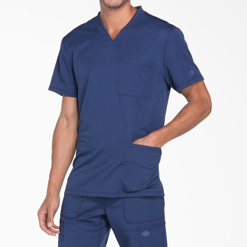Dickies Men's Dynamix V-Neck Scrub Top Navy Blue ID-5J7x1u9b