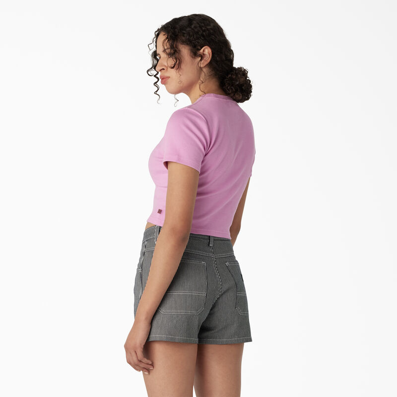 Dickies Embroidered Cropped Baby T-Shirt Wild Rose ID-5Ux7wLEb