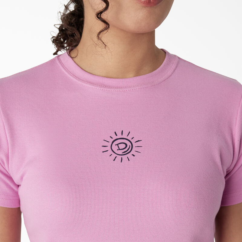 Dickies Embroidered Cropped Baby T-Shirt Wild Rose ID-5Ux7wLEb