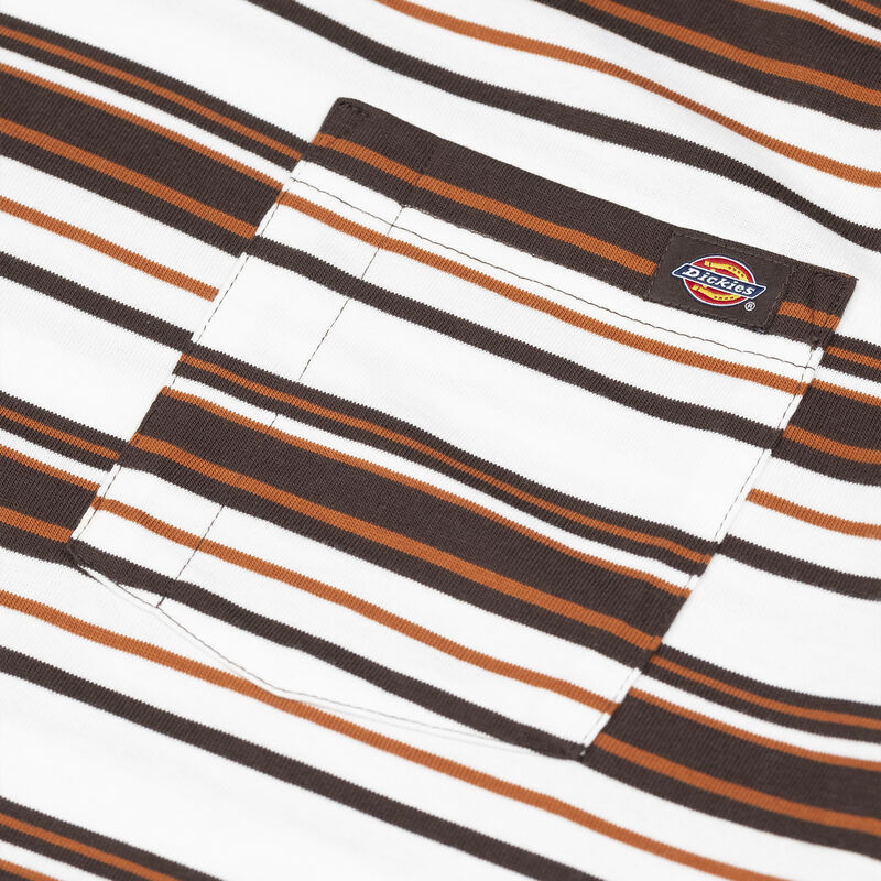 Dickies Relaxed Fit Striped Pocket T-Shirt Chocolate Brown Stripe ID-5dUA45lS