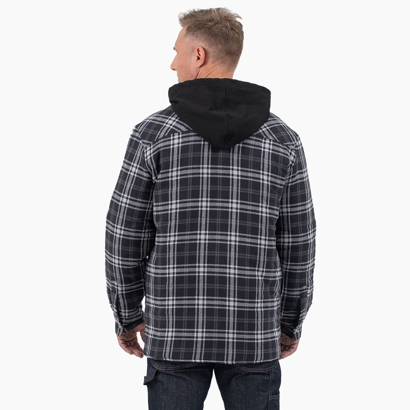Dickies Flannel Hooded Shirt Jacket Black/Charcoal Plaid ID-5eMdy8cY