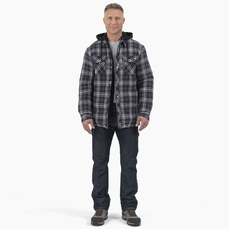 Dickies Flannel Hooded Shirt Jacket Black/Charcoal Plaid ID-5eMdy8cY