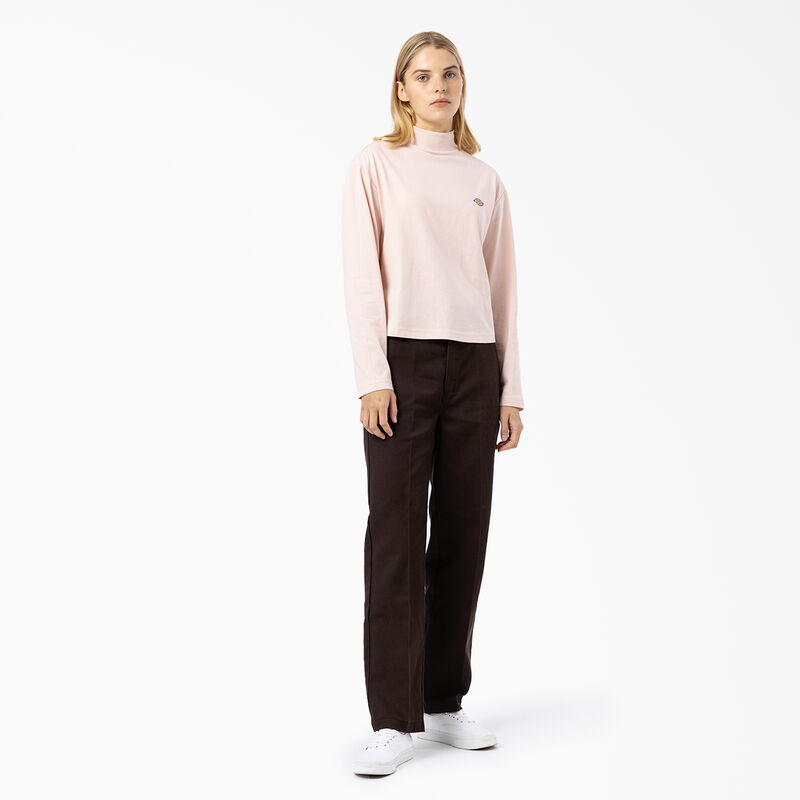 Dickies Mapleton High Neck Long Sleeve T-Shirt Light Pink ID-6A6yUEcO