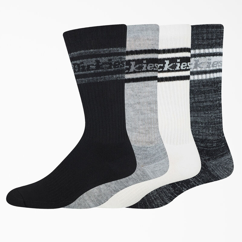 Dickies Rugby Stripe Socks, Size 6-12, 4-Pack Multi/Gray Stripe ID-6Ov6IocD