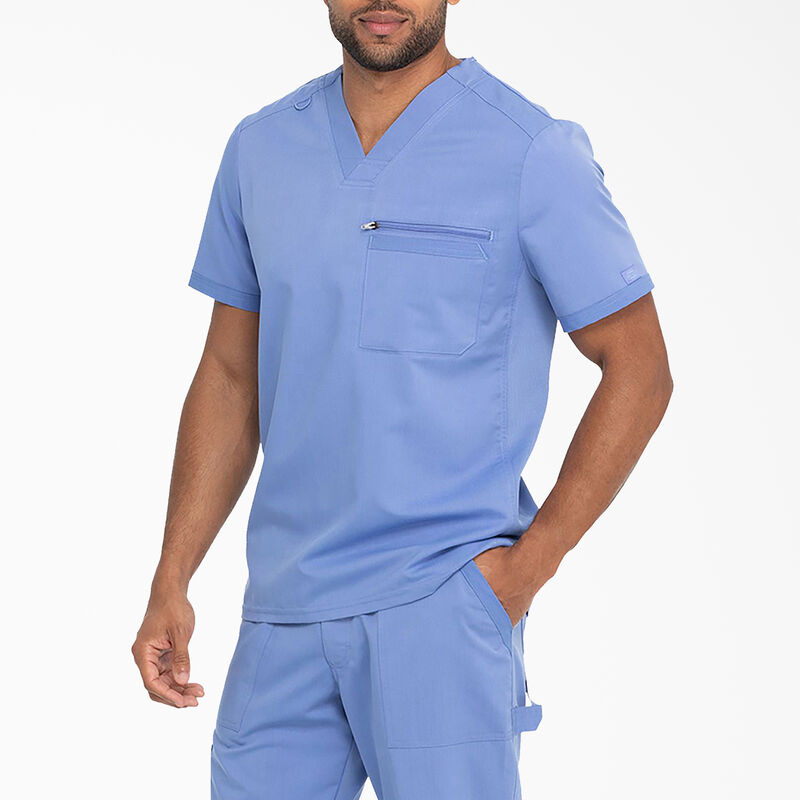 Dickies Men's Balance V-Neck Scrub Top Ceil Blue ID-6SD9vfTE