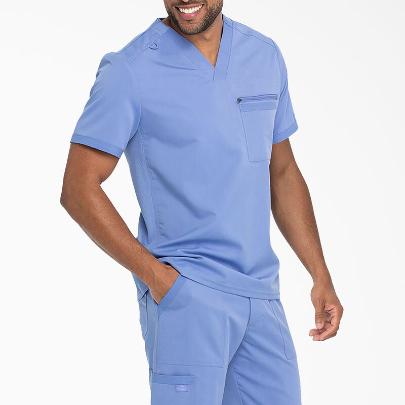 Dickies Men's Balance V-Neck Scrub Top Ceil Blue ID-6SD9vfTE