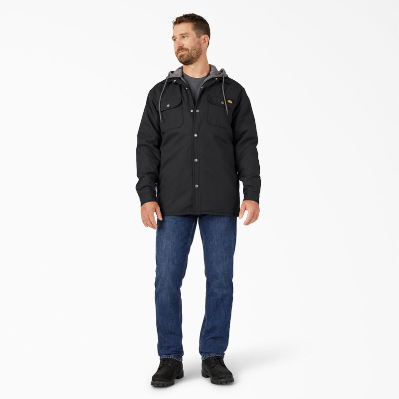 Dickies Water Repellent Duck Hooded Shirt Jacket Black ID-6T5nMR4Z