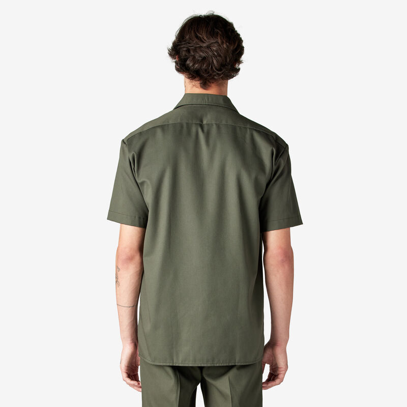 Dickies Short Sleeve Work Shirt Olive Green ID-6cVyB99w