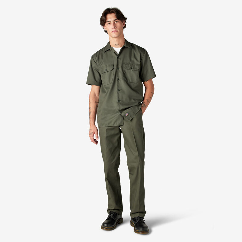 Dickies Short Sleeve Work Shirt Olive Green ID-6cVyB99w