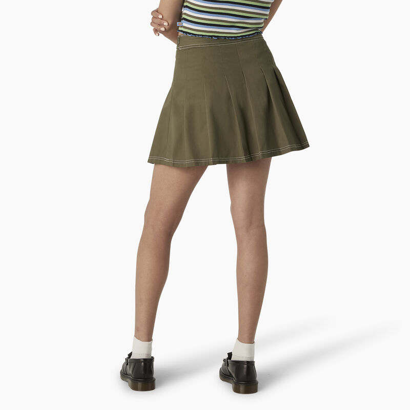 Dickies Twill Pleated Skirt Military Green ID-6g4DoZQX
