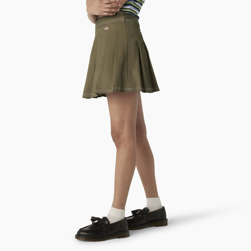 Dickies Twill Pleated Skirt Military Green ID-6g4DoZQX