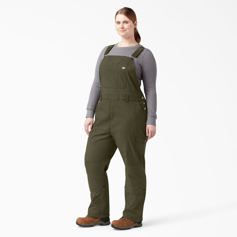 Dickies Plus Cooling Ripstop Bib Overalls Rinsed Military Green ID-6jeyC944