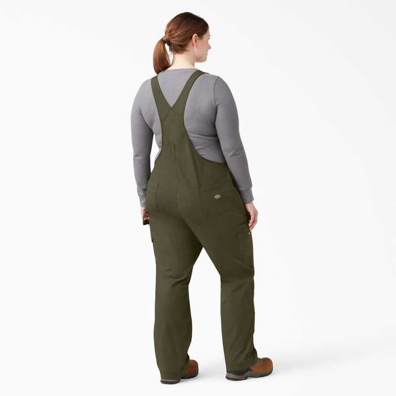 Dickies Plus Cooling Ripstop Bib Overalls Rinsed Military Green ID-6jeyC944