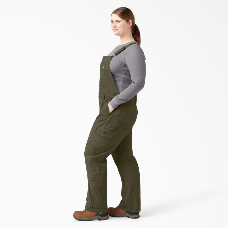 Dickies Plus Cooling Ripstop Bib Overalls Rinsed Military Green ID-6jeyC944