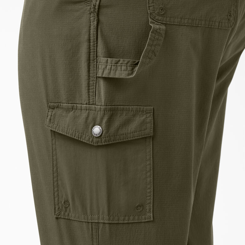Dickies Plus Cooling Ripstop Bib Overalls Rinsed Military Green ID-6jeyC944