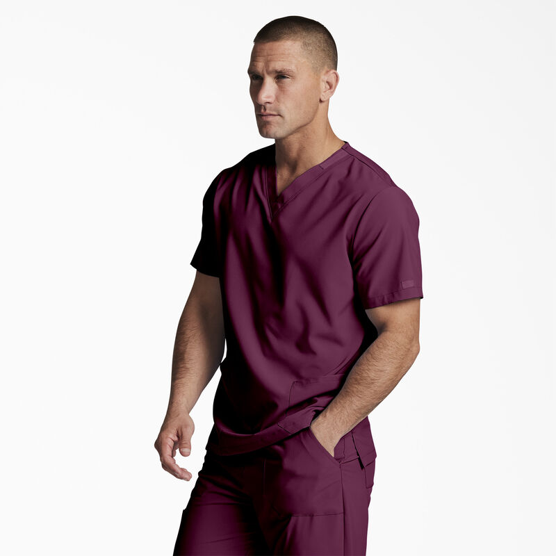 Dickies Unisex EDS Essentials V-Neck Scrub Top Wine ID-6ztUJuIJ