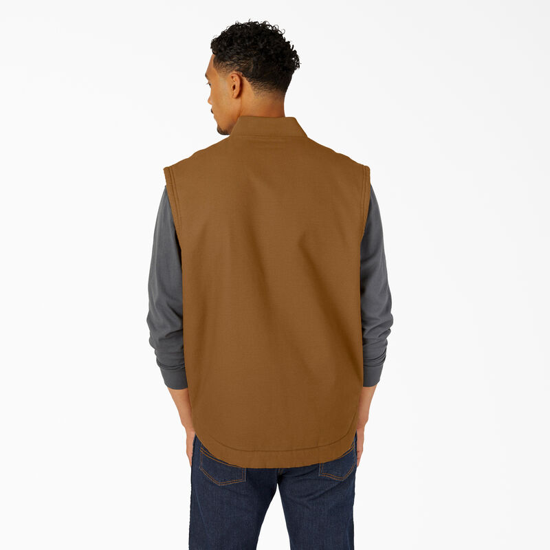 Dickies High Pile Fleece Lined Duck Vest Rinsed Brown Duck ID-7cBTKJcB