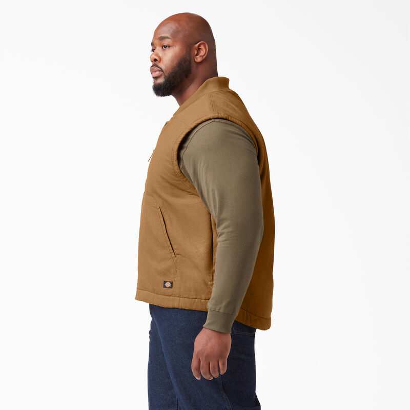 Dickies High Pile Fleece Lined Duck Vest Rinsed Brown Duck ID-7cBTKJcB