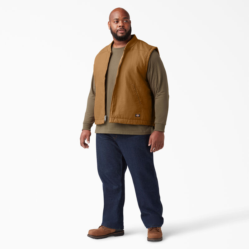 Dickies High Pile Fleece Lined Duck Vest Rinsed Brown Duck ID-7cBTKJcB