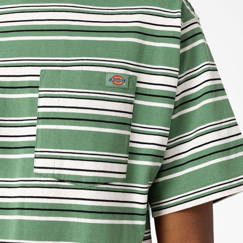 Dickies Relaxed Fit Striped Pocket T-Shirt Dark Ivy Variegated Stripe ID-7i0vT6qQ