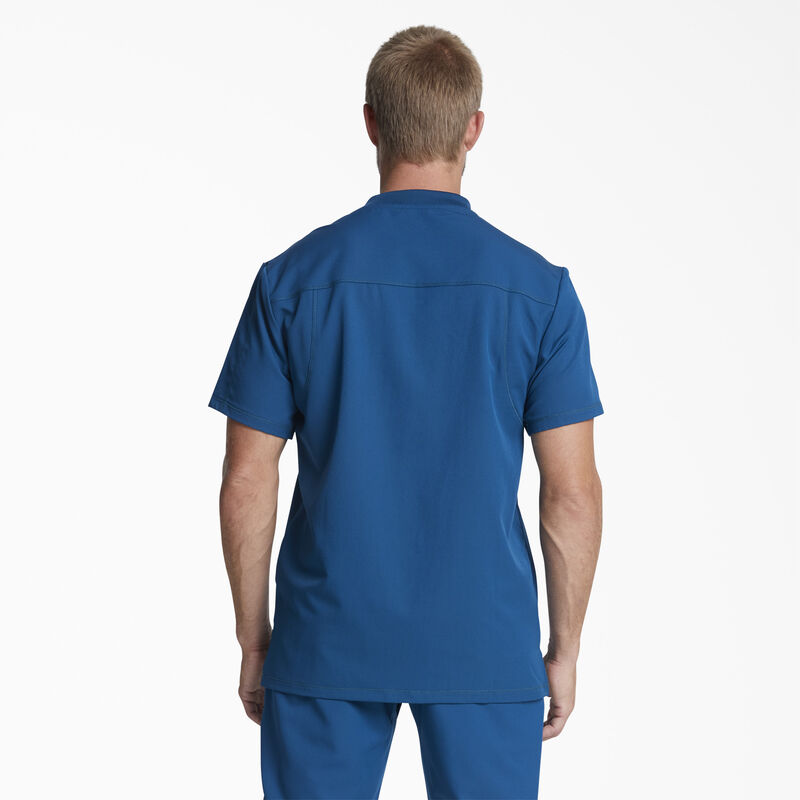 Dickies Men's Dynamix V-Neck Scrub Top with Zip Pocket Caribbean Blue ID-7qP4ryOc