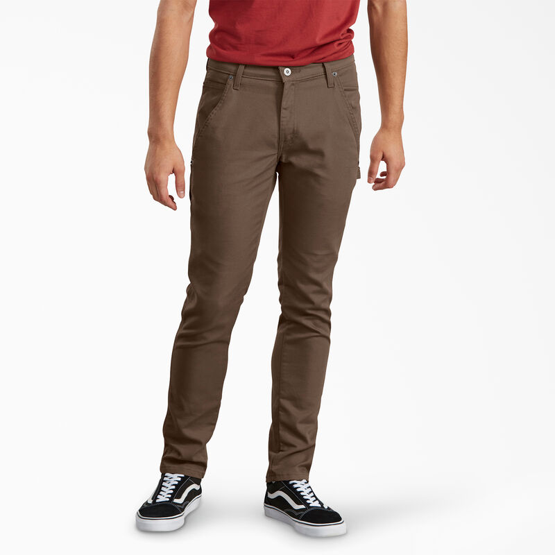 Dickies Slim Fit Tapered Leg Carpenter Duck Pants Stonewashed Timber Brown ID-7qbFpFeC
