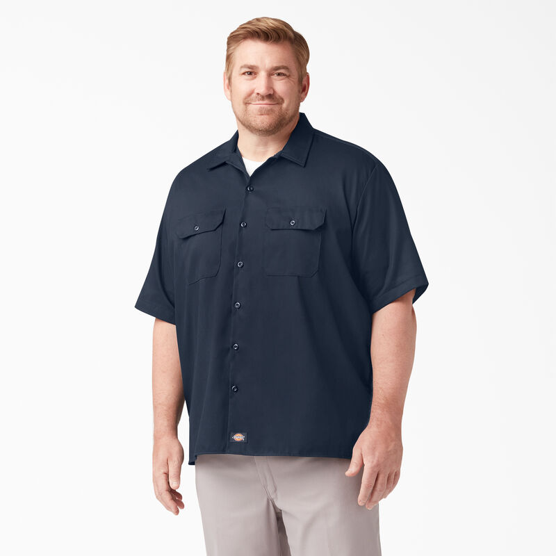 Dickies Relaxed Fit Short Sleeve Work Shirt Dark Navy ID-85dBjl4Z