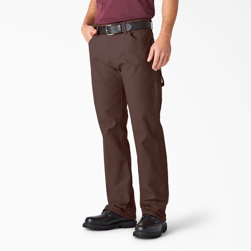 Dickies Relaxed Fit Heavyweight Duck Carpenter Pants Rinsed Chocolate Brown ID-8LUD5xAA