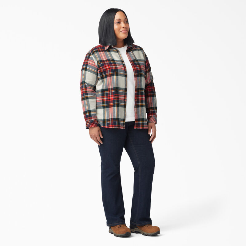 Dickies Plus Long Sleeve Plaid Flannel Shirt Molten Lava Highland Plaid ID-8T42dvKU