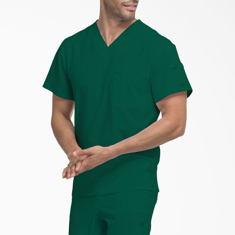 Dickies Men's EDS Essentials V-Neck Scrub Top Hunter Green ID-8Tg61cTF