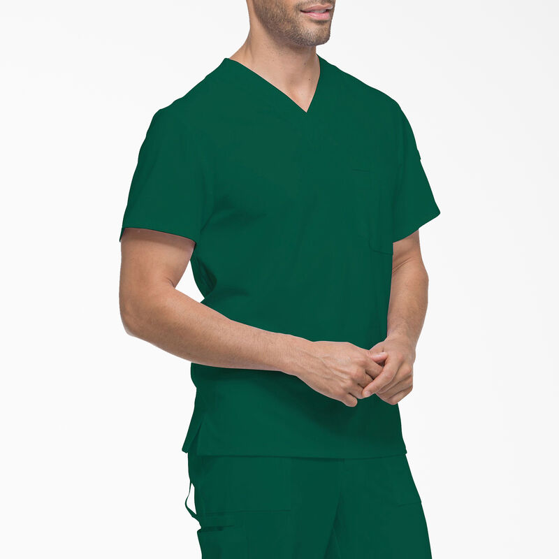 Dickies Men's EDS Essentials V-Neck Scrub Top Hunter Green ID-8Tg61cTF