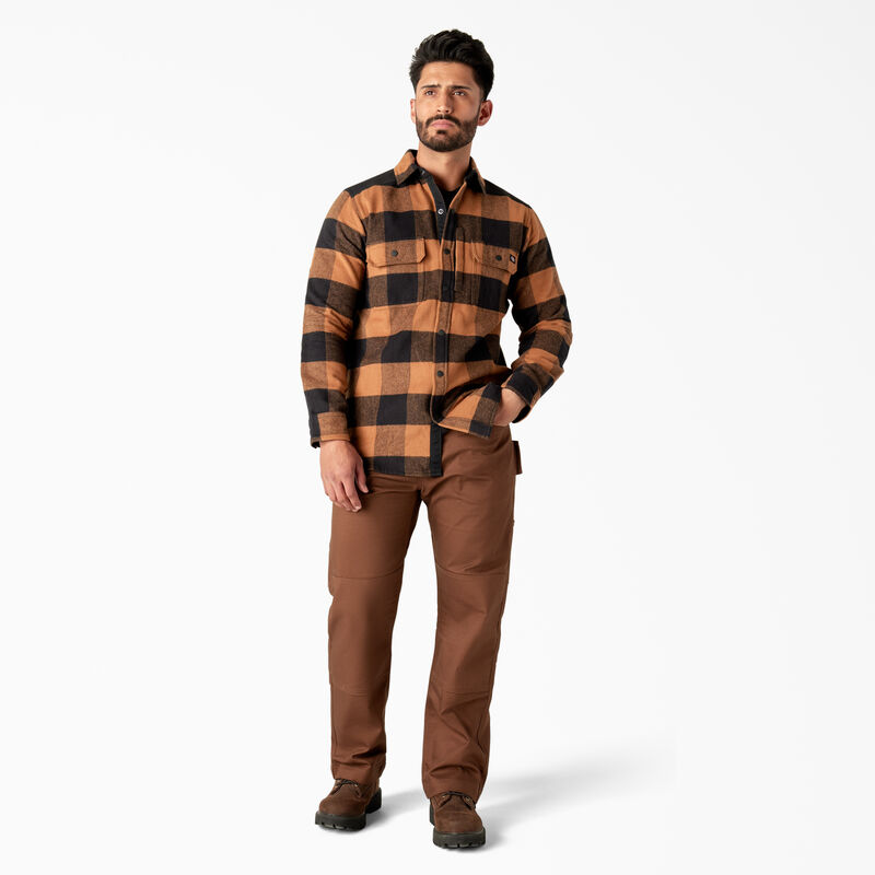 Dickies Heavyweight Brawny Flannel Shirt Brown Duck/Black Buffalo Plaid ID-8XequLLj