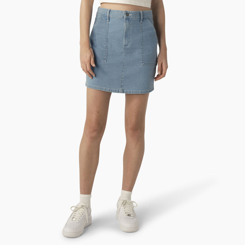 Dickies Denim Carpenter Skirt Stonewashed Light Denim ID-8cfYertp