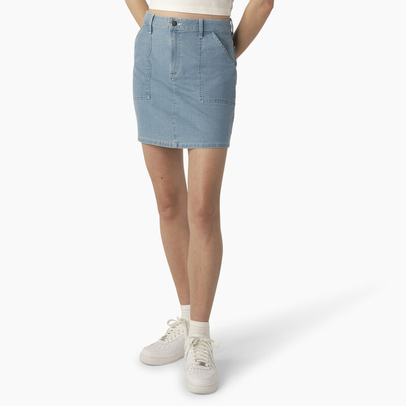 Dickies Denim Carpenter Skirt Stonewashed Light Denim ID-8cfYertp