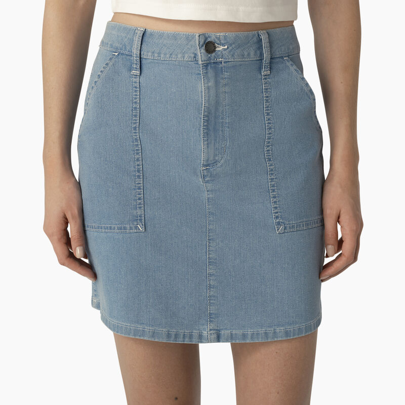 Dickies Denim Carpenter Skirt Stonewashed Light Denim ID-8cfYertp