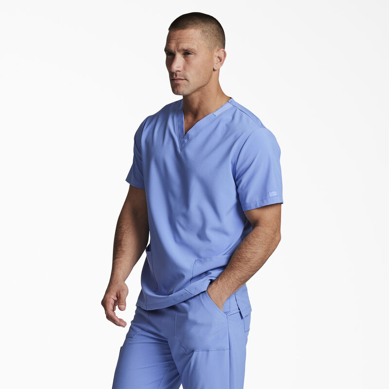 Dickies Unisex EDS Essentials V-Neck Scrub Top Ceil Blue ID-8hPN4krw