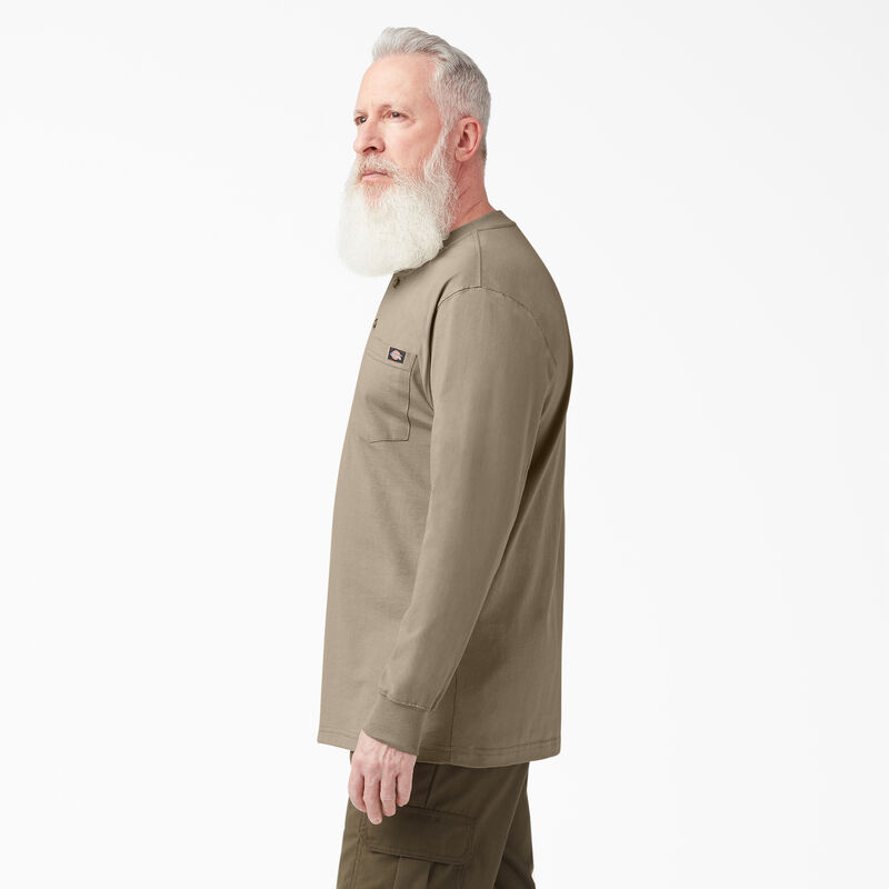 Dickies Heavyweight Long Sleeve Henley T-Shirt Desert Sand ID-8r9JWnE8