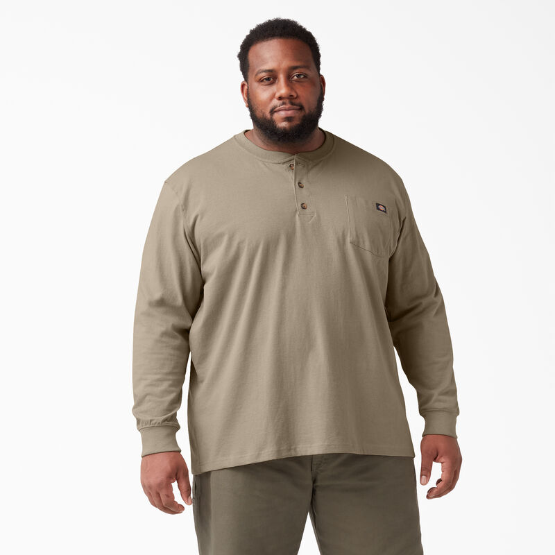 Dickies Heavyweight Long Sleeve Henley T-Shirt Desert Sand ID-8r9JWnE8