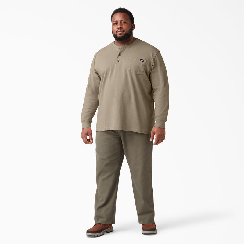 Dickies Heavyweight Long Sleeve Henley T-Shirt Desert Sand ID-8r9JWnE8