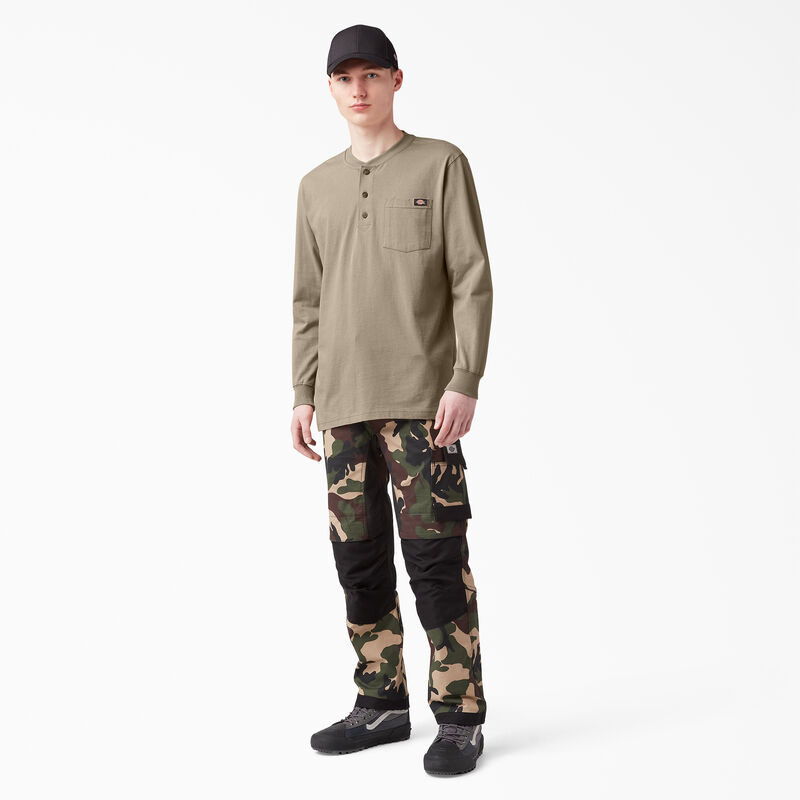 Dickies Heavyweight Long Sleeve Henley T-Shirt Desert Sand ID-8r9JWnE8