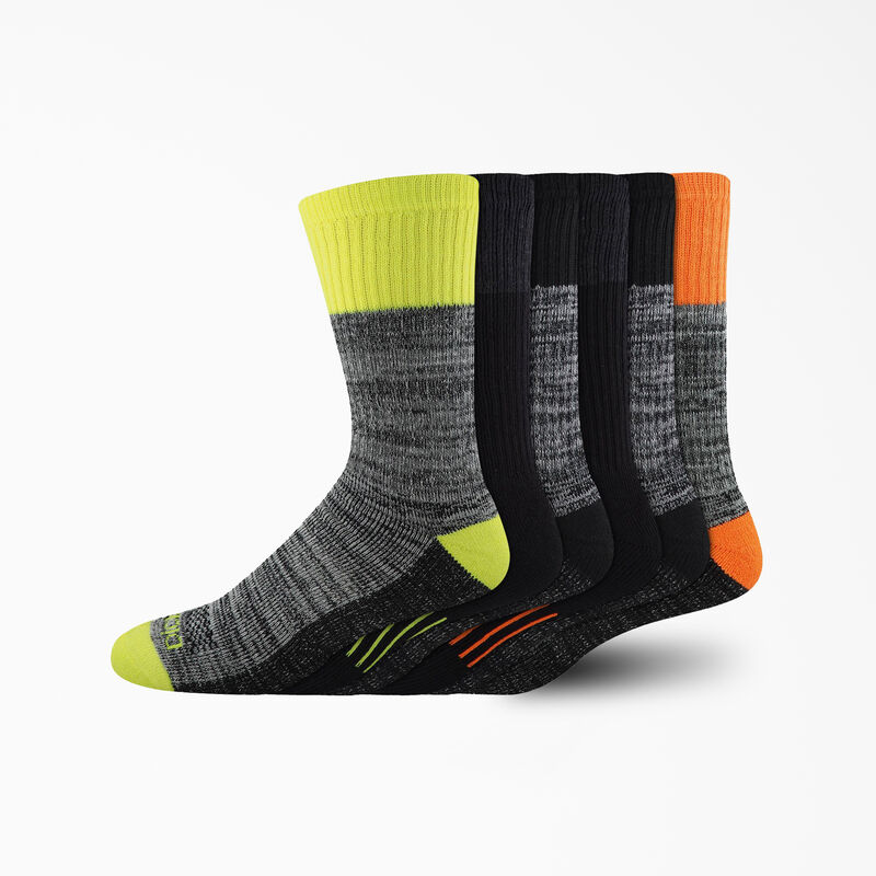 Dickies Moisture Control Crew Work Socks, Size 6-12, 6-Pack ANSI Yellow ID-8xR2iIa5