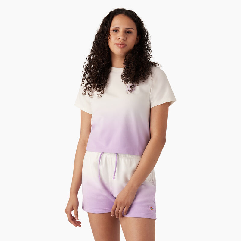 Dickies Ombre Cropped T-Shirt Cloud/Purple Rose Dip Dye ID-8xo83h04