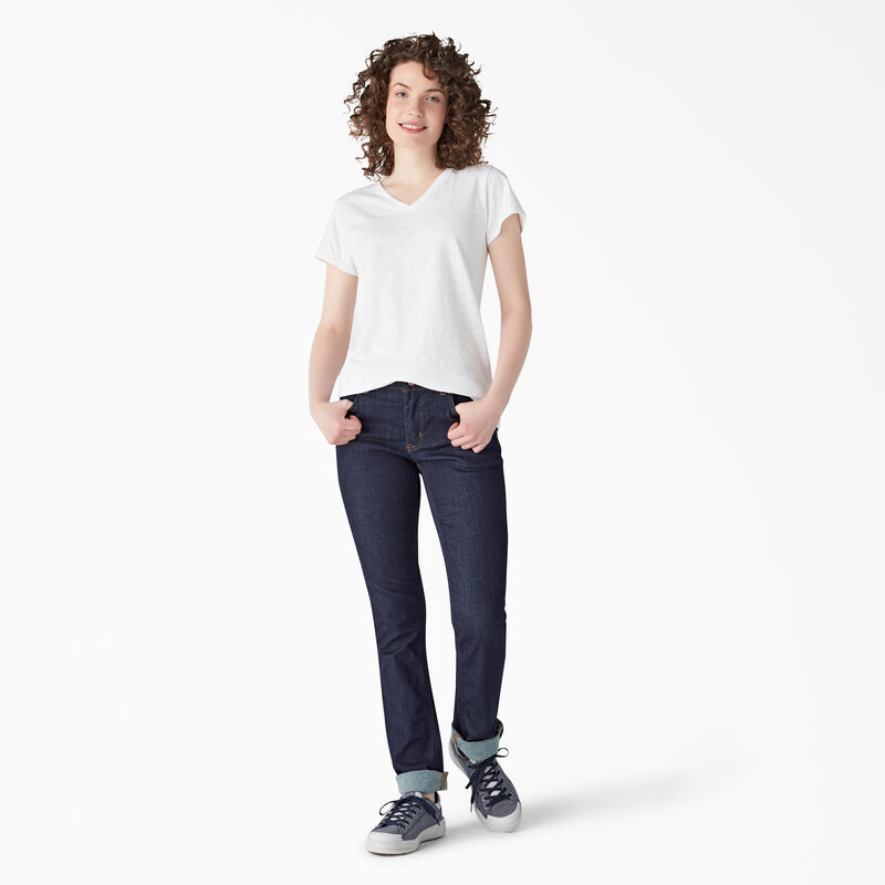 Dickies Short Sleeve V-Neck T-Shirt White ID-92xvFSmd