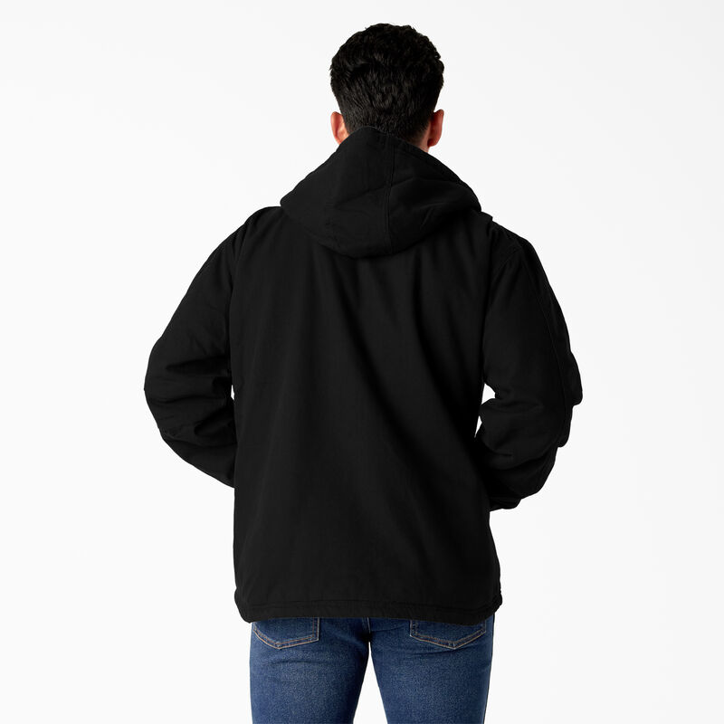 Dickies Duck Canvas High Pile Fleece Lined Jacket Rinsed Black ID-95H83Wz1